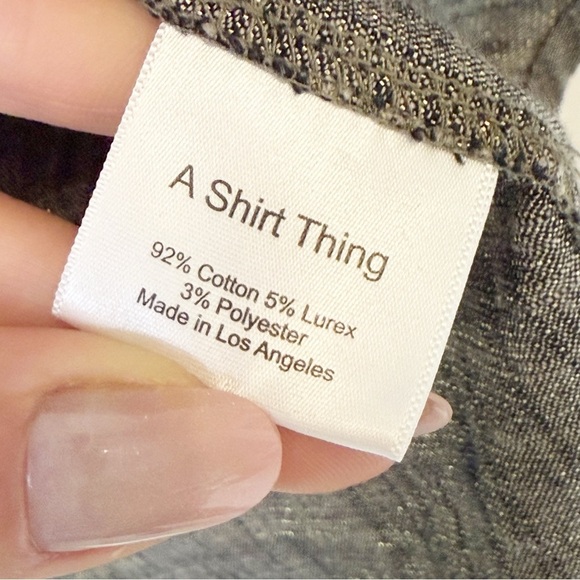 A Shirt Thing 100% Cotton Penelope brown/grey metallic  Shirt Blouse Top M - Picture 7 of 10